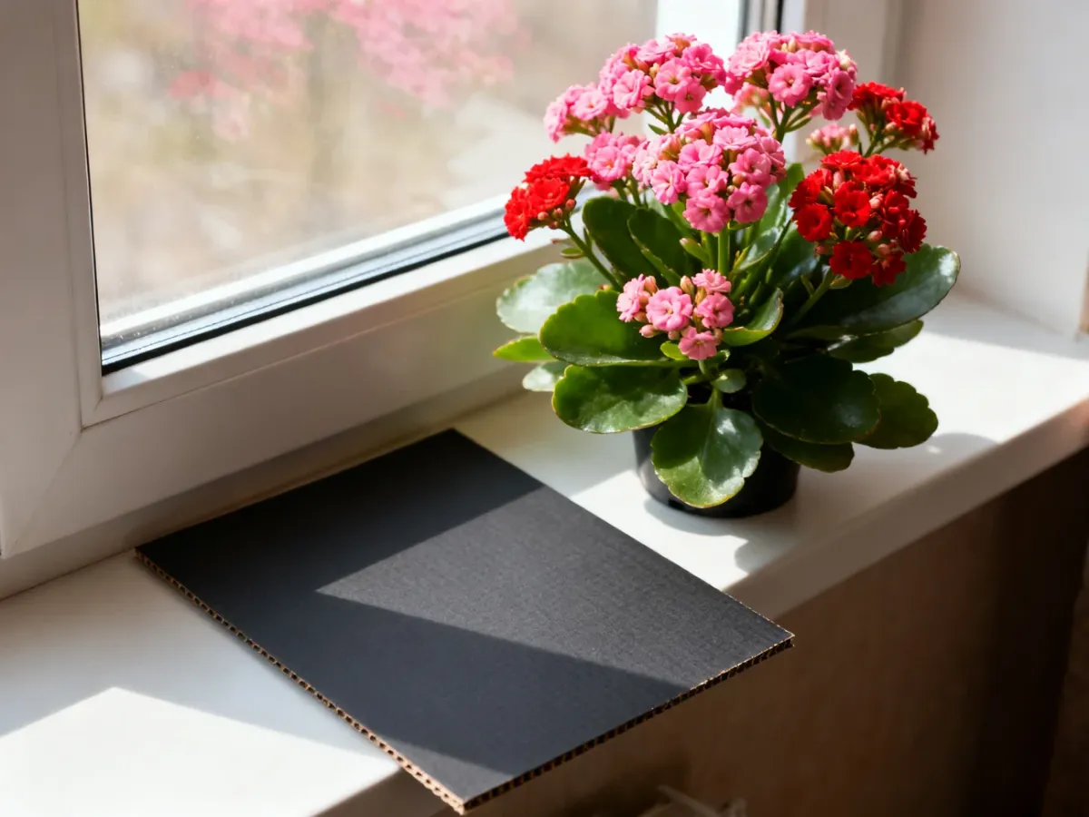 Kwitnące kalanchoe po okresie zaciemniania
